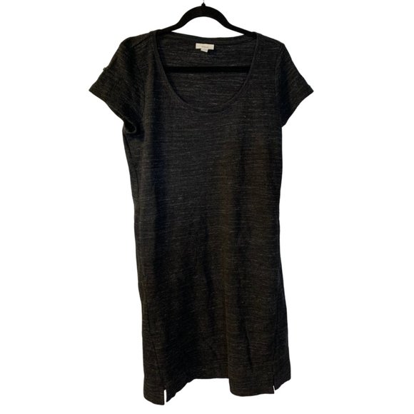 Pure Jill Cotton Shift Dress Size S Pockets Heather Dark Gray Minimalist Beach - Picture 1 of 7
